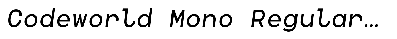 Codeworld Mono Regular Italic